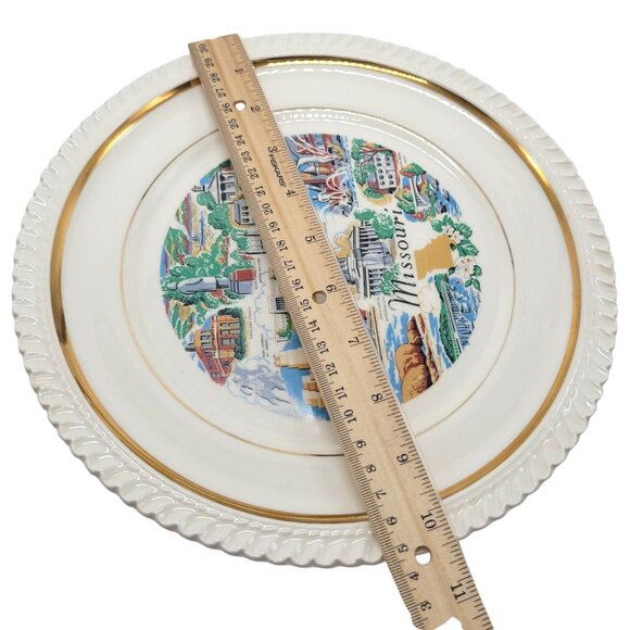 Vtg Missouri Souvenir Plate Gold Trim & Landmarks 10.5" Decorative Collectible - Picture 2 of 14